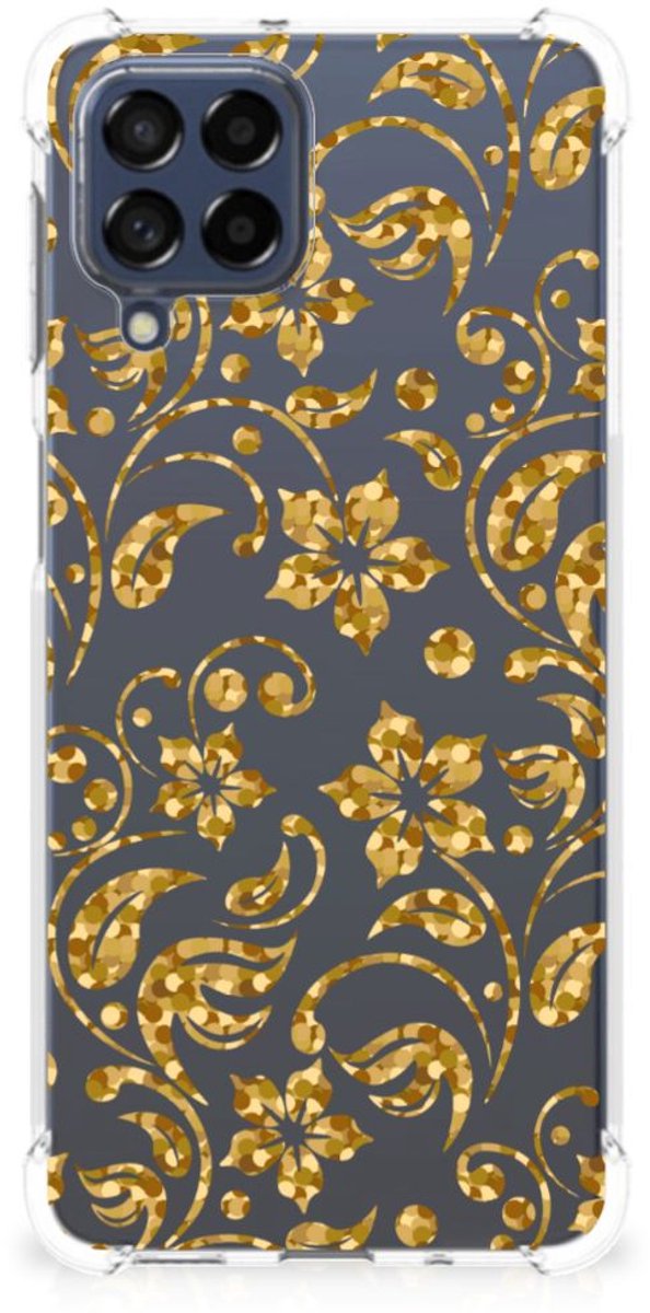 Samsung Galaxy M53 Case Gouden Bloemen