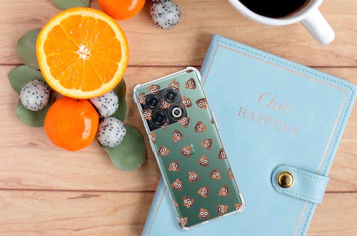 Doorzichtige Silicone Hoesje voor OnePlus 10 Pro Poep Emojis
