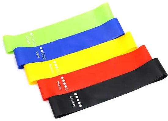 5 Kleuren Weerstandsbanden- workout elastiek -Resistance Band-fitness