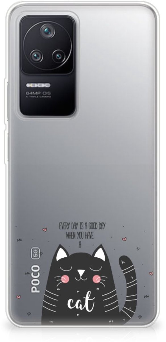 Xiaomi Poco F4 Telefoonhoesje met Naam Cat Good Day