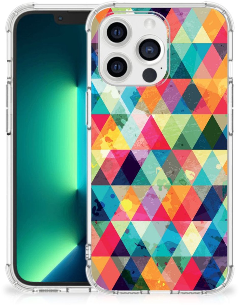 iPhone 13 Pro Max Doorzichtige Silicone Hoesje Geruit