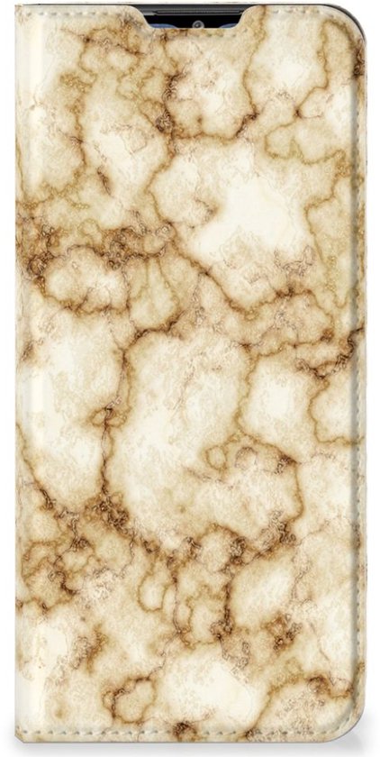 Coque Smartphone Samsung Galaxy M02s | A02s Couverture de livre Marbre Or