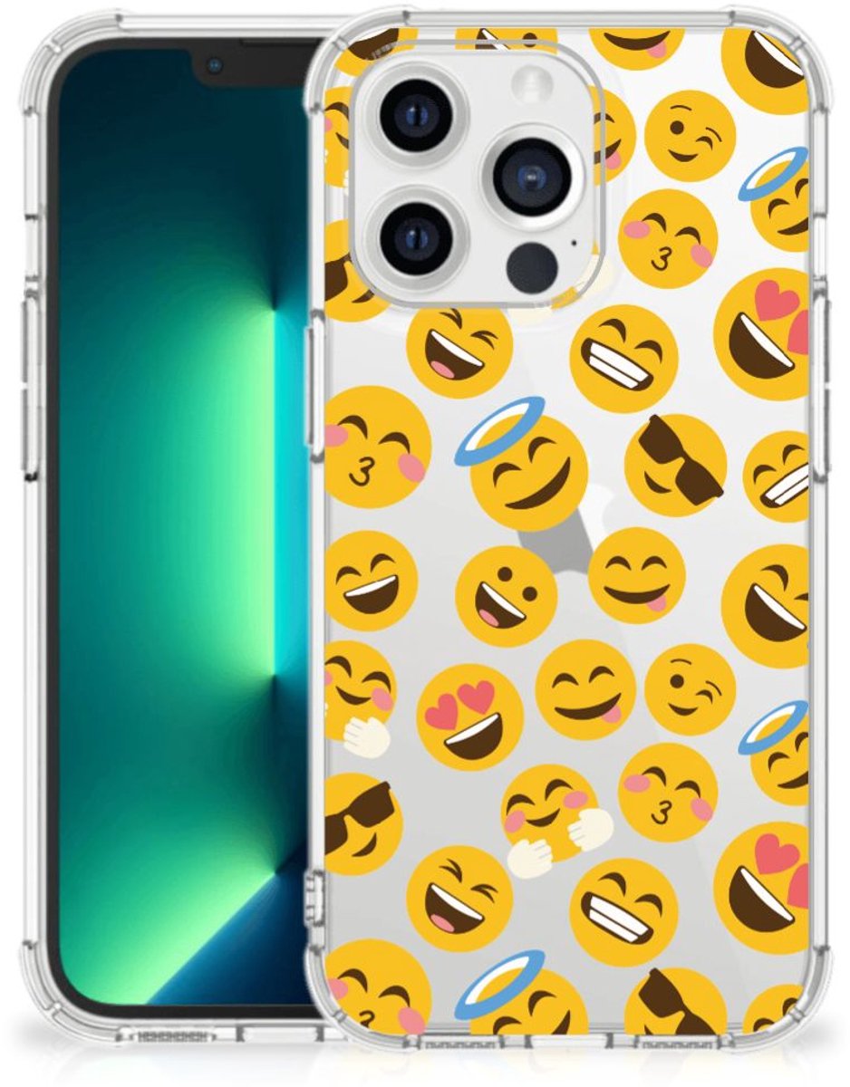 iPhone 13 Pro Max Doorzichtige Silicone Hoesje Emoji