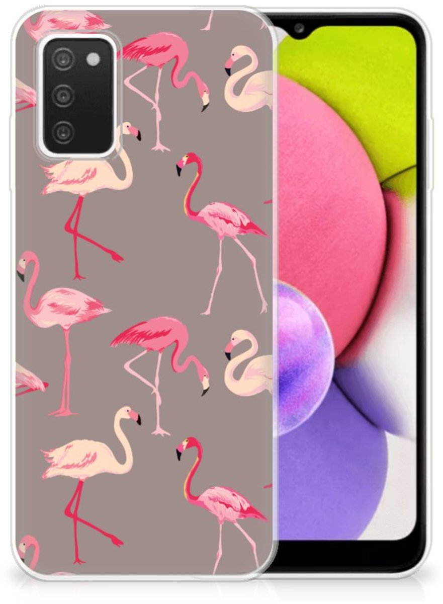 Samsung Galaxy A03S TPU Hoesje Flamingo