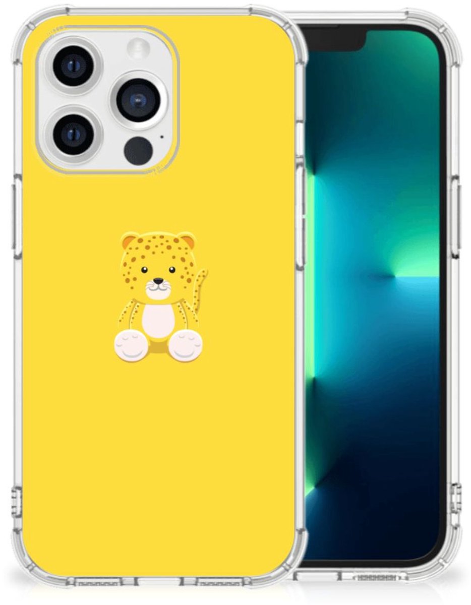 Apple iPhone 13 Pro Stevig Bumper Hoesje Baby Leopard