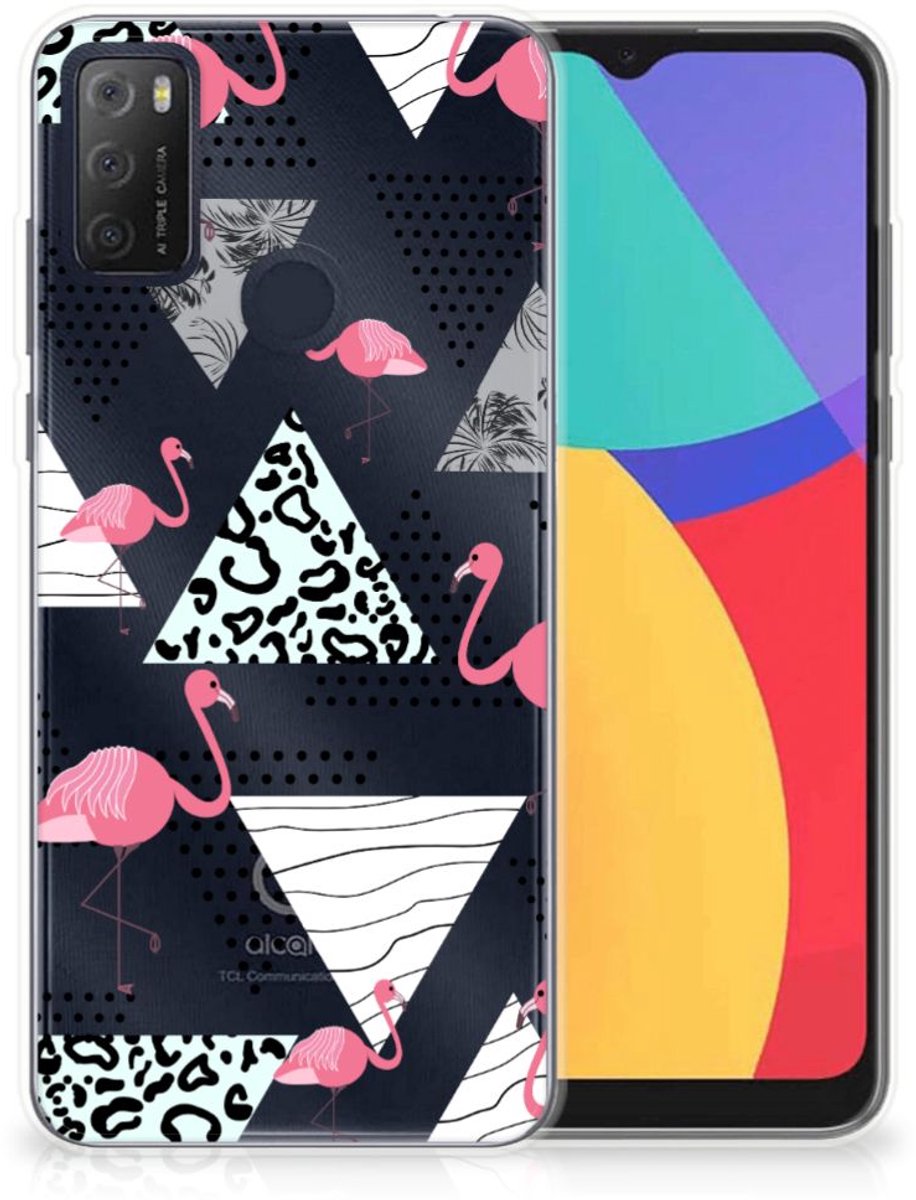 Alcatel 1S (2021) TPU Hoesje Flamingo Triangle