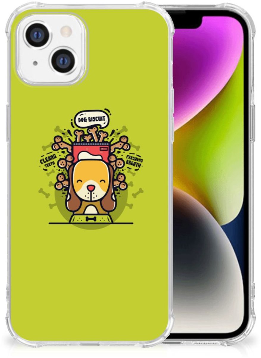 iPhone 14 Stevig Bumper Hoesje Doggy Biscuit