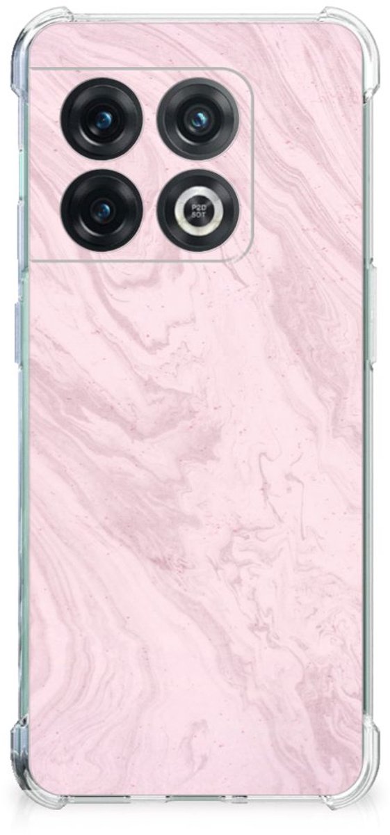 OnePlus 10 Pro Anti-Shock Hoesje Marble Pink - Origineel Cadeau Vriendin