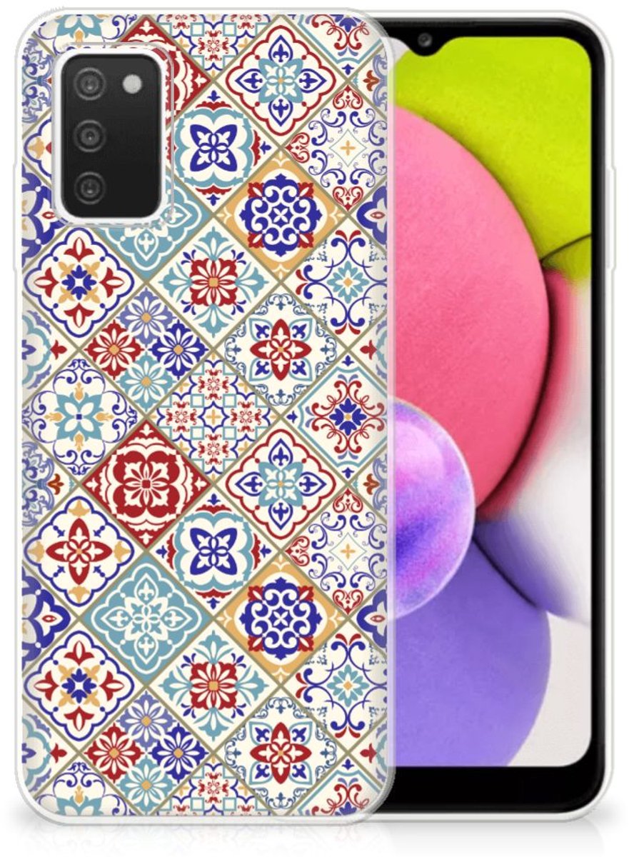 Samsung Galaxy A03S TPU Siliconen Hoesje Tiles Color