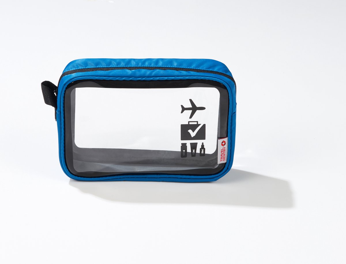 Travelsentry - Toilettas - Blauw- Compact - Reizen - Accessoire - Rpet- 20*13*6 cm - Voorkomt Onnodig Plastic Gebruik