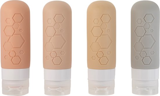 Tu‑Untangle Flacons de Voyage Silicone 90 ml – Lot de 4 – Antifuite & Réutilisables – Format Bagage Cabine – Écologiques