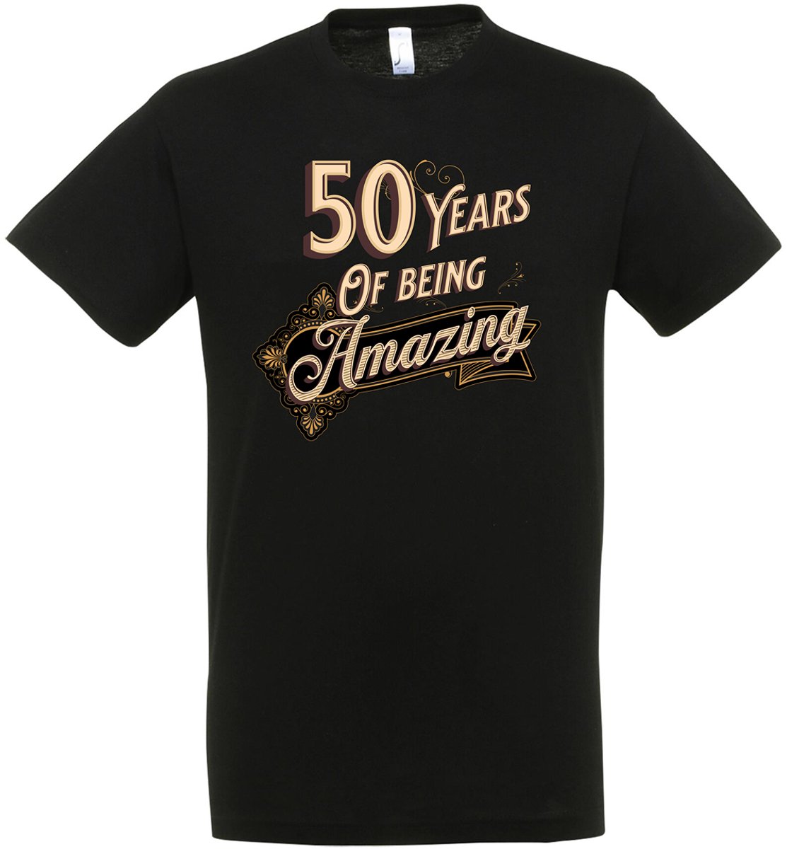 50 Years Of Being Amazing T-shirt - Maat S - Verjaardag en feest cadeau - Abraham T-shirt - 50 jaar cadeau - 50 jaar Abraham - Mannen 50 jaar shirt - 50 jaar - T-shirt - 1975 - Heren