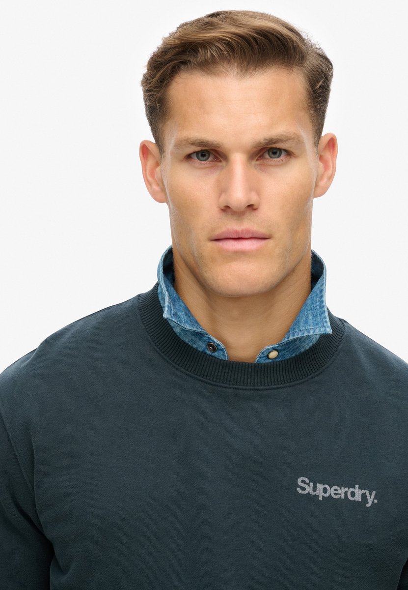 Superdry Core Logo City sweatshirt met ronde hals en losse pasvorm Heren Truien Blueberry