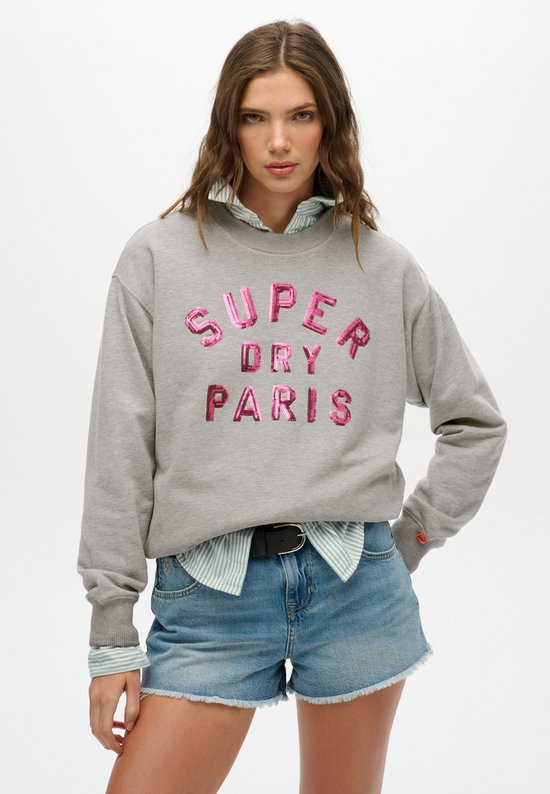 Pull à col roulé à empiècements Varsity Loose Crew Superdry pour femme