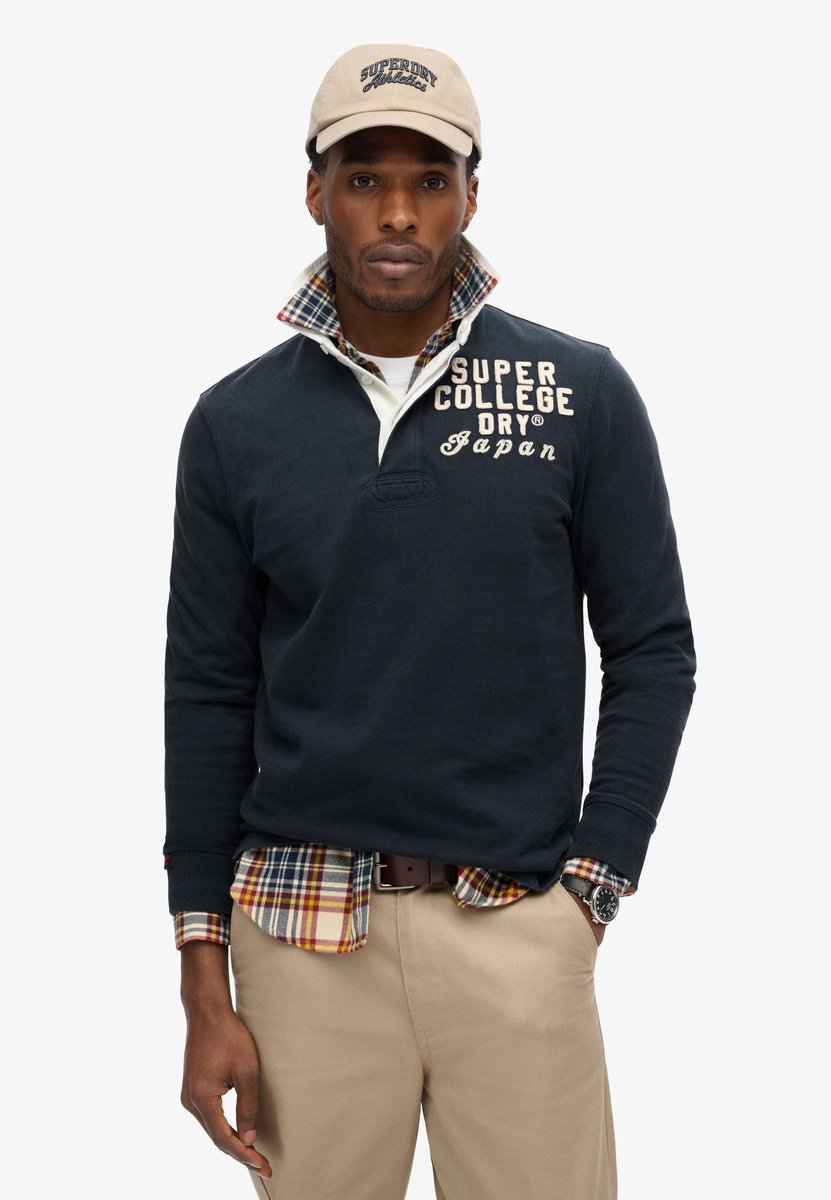 Superdry Athletic rugby top Heren Tops Marineblauw