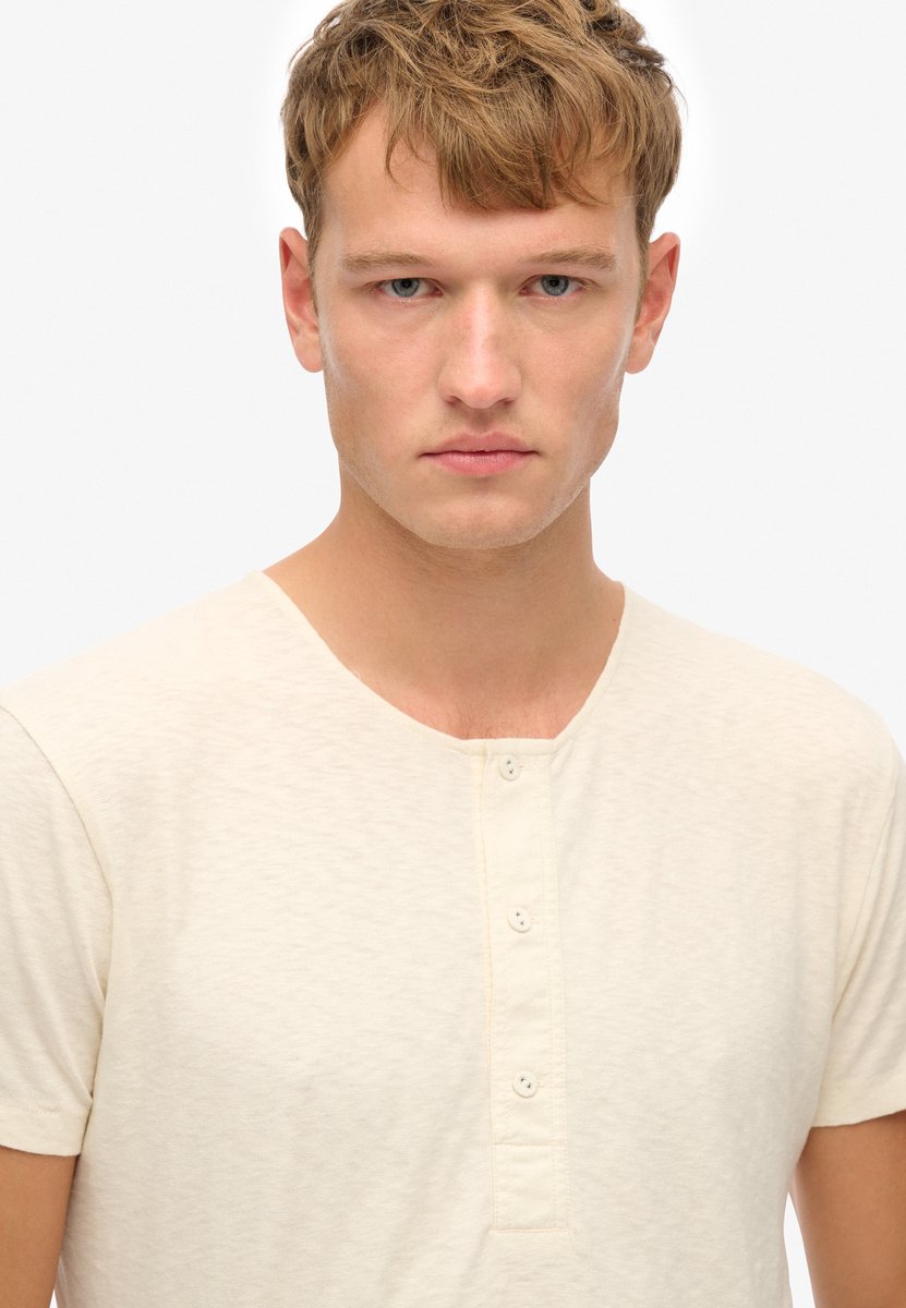 Superdry The Merchant Store Grandad-top met korte mouwen Heren Tops Creme