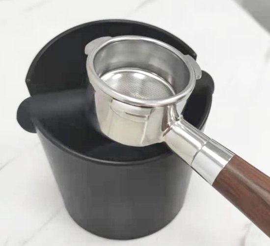 VIA CREMA Edelstahl Abklopfbehälter für Siebträger