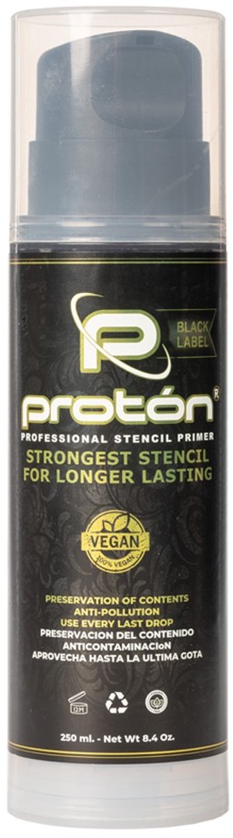 Proton Professional Stencil Primer | Black Label 250ml | Tatoo Stencil Primer | Airless system |