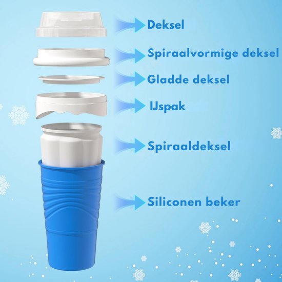 Slushmaker - Rood - Hittebestendig - Herbruikbaar - Siliconen Slush Cup - Inclusief Rietje & Lepel van Buccan — afbeelding 2