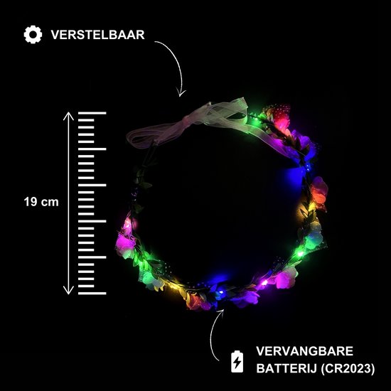 Bande de cheveux LED Tiara fleurs