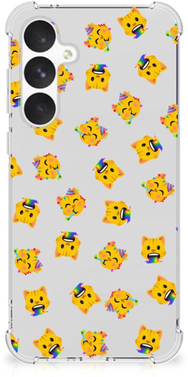 Doorzichtige Silicone Hoesje voor Samsung Galaxy A55 Katten Emojis