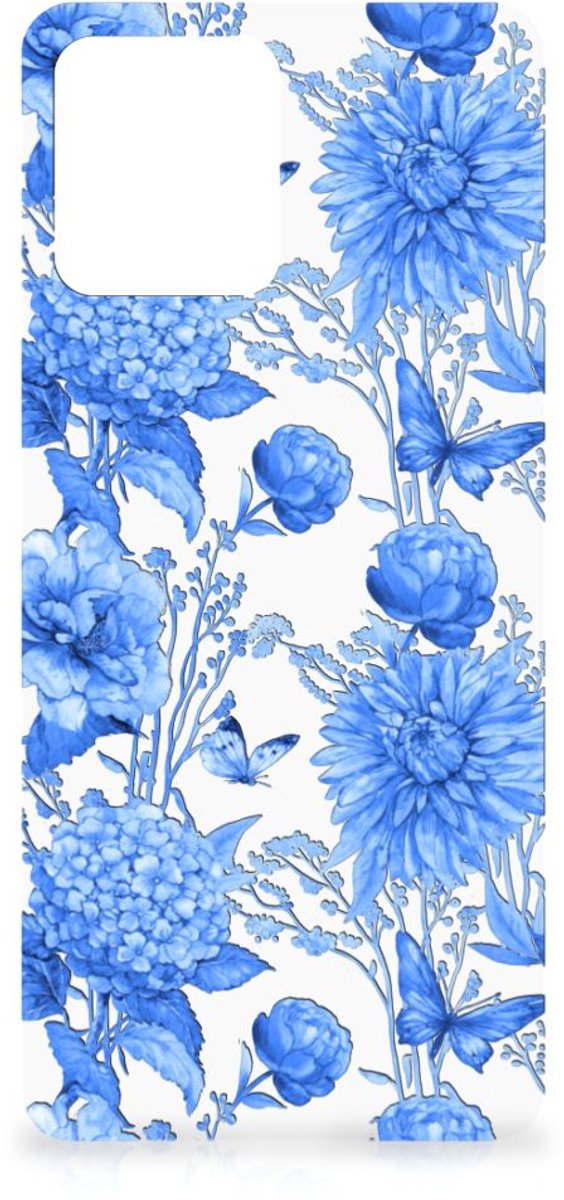 TPU Case voor Motorola Moto G72 Flowers Blue
