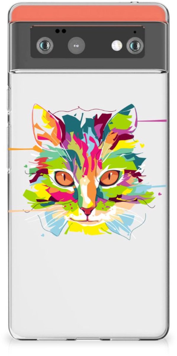 TPU Hoesje voor Google Pixel 6 Telefoonhoesje met Naam Cat Color