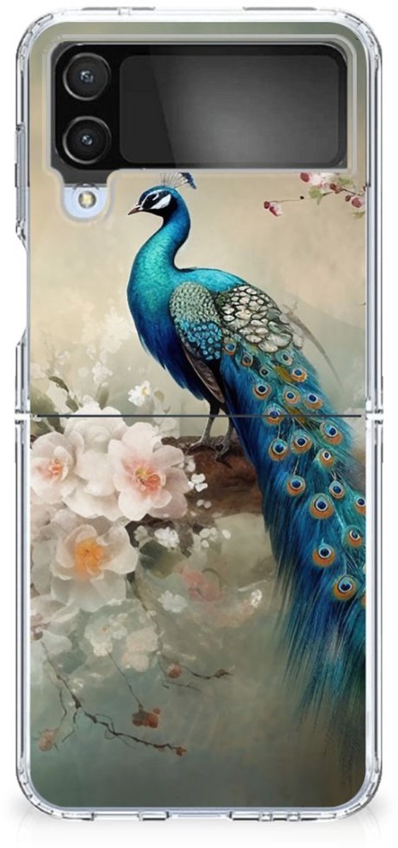 TPU Hoesje voor Samsung Galaxy Z Flip 4 Vintage Pauwen