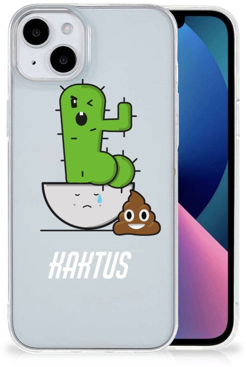 Back Cover voor iPhone 15 Plus Telefoonhoesje met Naam Cactus Poo