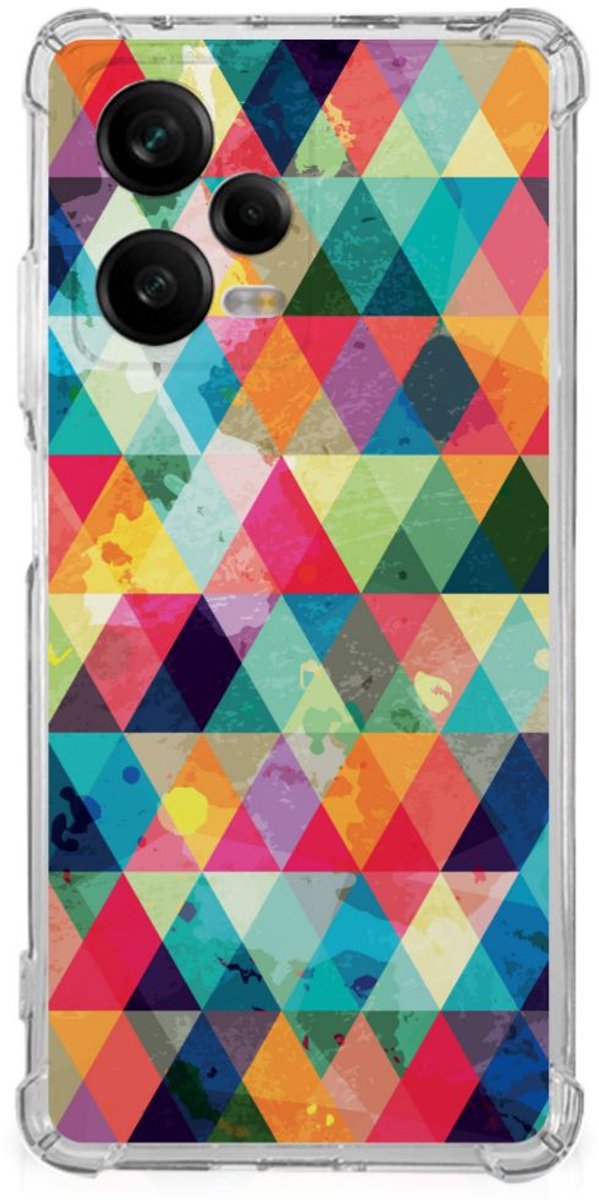 Xiaomi Redmi Note 12 Pro Doorzichtige Silicone Hoesje Geruit