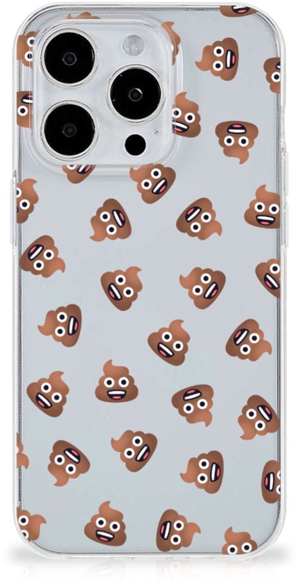 TPU bumper voor iPhone 15 Pro Max Poep Emojis