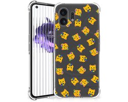 TPU Case Anti-Shock voor Doorzichtige Silicone Hoesje voor Nothing Phone (2) Katten Emojis