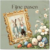 Carte de vœux carrée de Luxe Joyeuses Pasen - Carte de Pâques - 13,5 x 13,5 cm - carte pliée avec enveloppe colorée