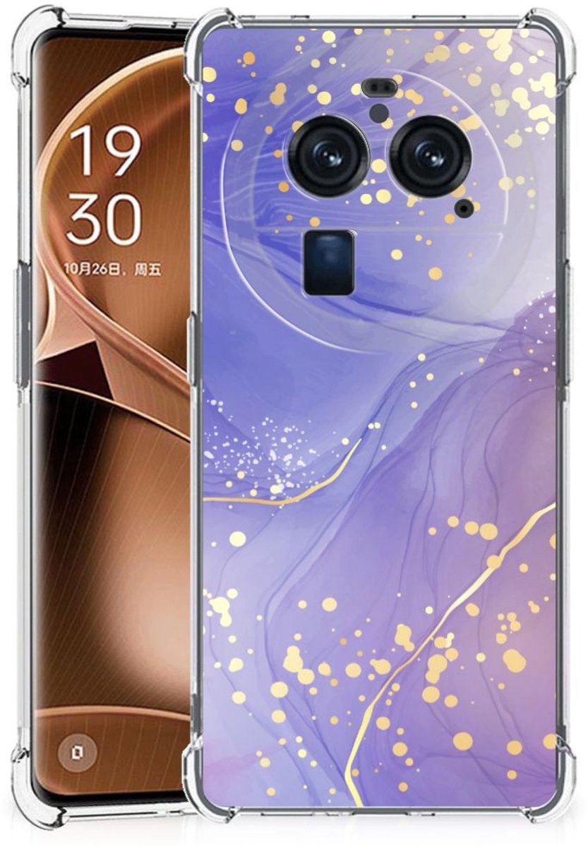 TPU Case Anti-Shock voor Back Cover voor OPPO Find X6 Pro Watercolor Paars