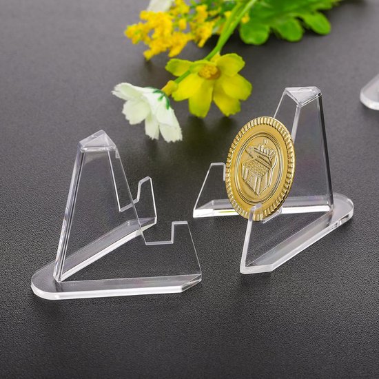 Coin Display - 24 Stuks - Munt Standaard - Kaart Houder - Houder Geschikt Voor Kaarten - Kaarten Houder - Munten Standaarden - Transparant - Visitekaarthouder - Munten Houder - Kaartenrek - Kaarthouder - geschikt Voor Pokemon Top Loader