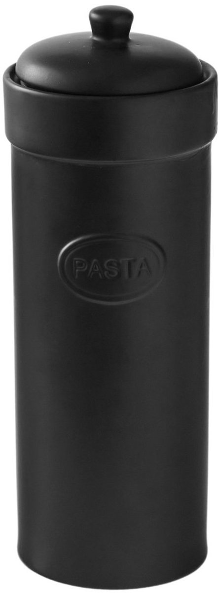 BIA Pasta Pastapot Mat Zwart – Keramiek (Steengoed) – Voorraadpot voor Pasta – Keuken Opbergpot – Matte Jars Collectie