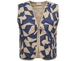 JDY JDYZORAH S/L QUILTED VEST WVN Dames Gilet - Total Eclipse Savannah Tan Geo