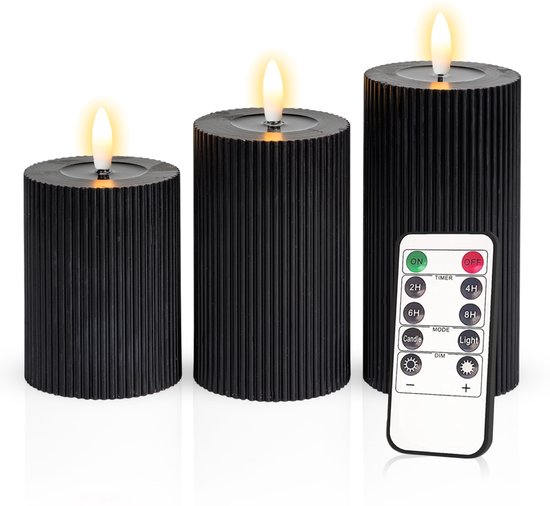 Novaliv LED-kaarsen met timer ROOD, 4 stuks, binnen, 6 uur - ECHTE WAS