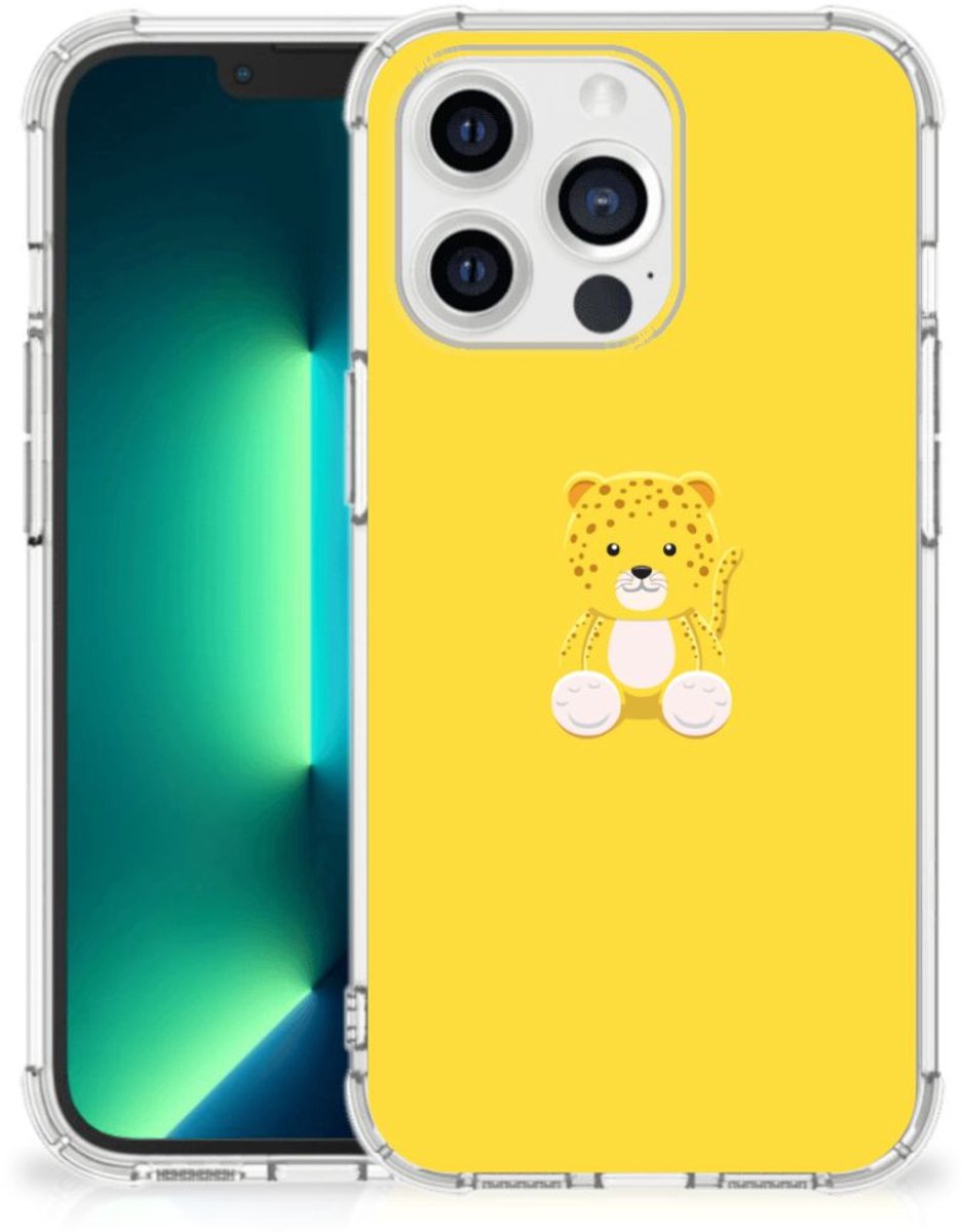 iPhone 13 Pro Max Stevig Bumper Hoesje Baby Leopard
