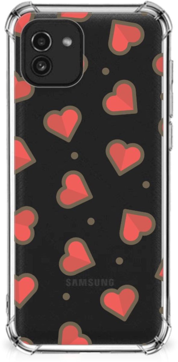 Samsung Galaxy A03 Doorzichtige Silicone Hoesje Hearts