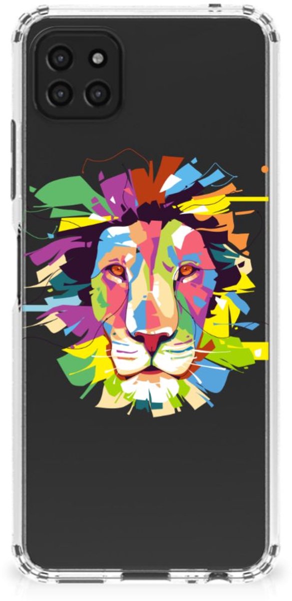 Samsung Galaxy A22 5G Stevig Bumper Hoesje Lion Color