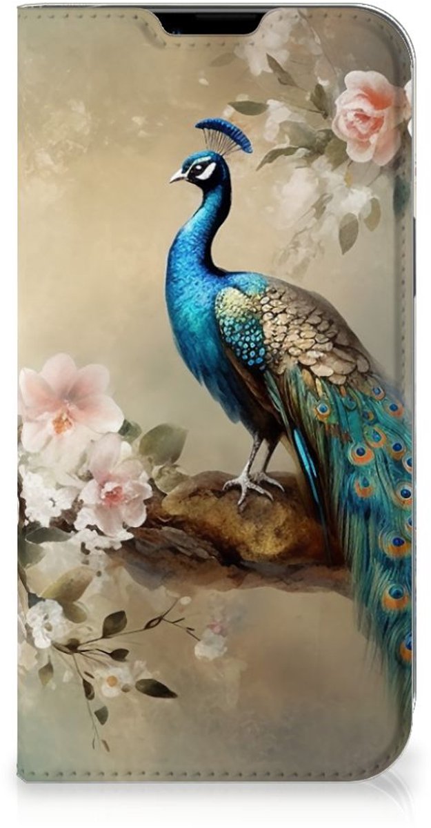 Book Case voor Hoesje maken voor Apple iPhone 14 Plus Vintage Pauwen