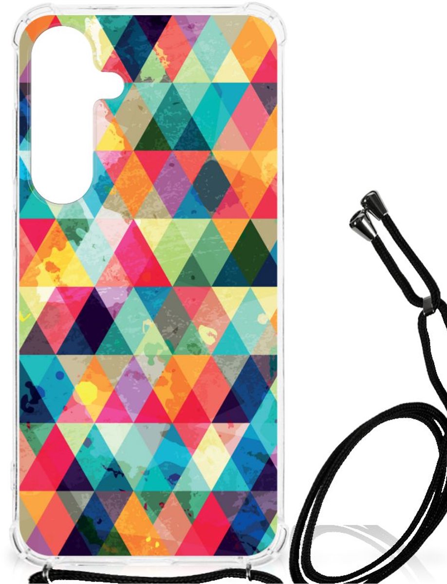 Samsung Galaxy S24 Plus Doorzichtige Silicone Hoesje Geruit