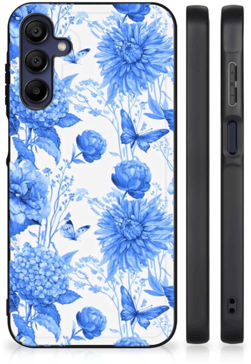 Bloemen Hoesje voor Samsung Galaxy A15 Flowers Blue
