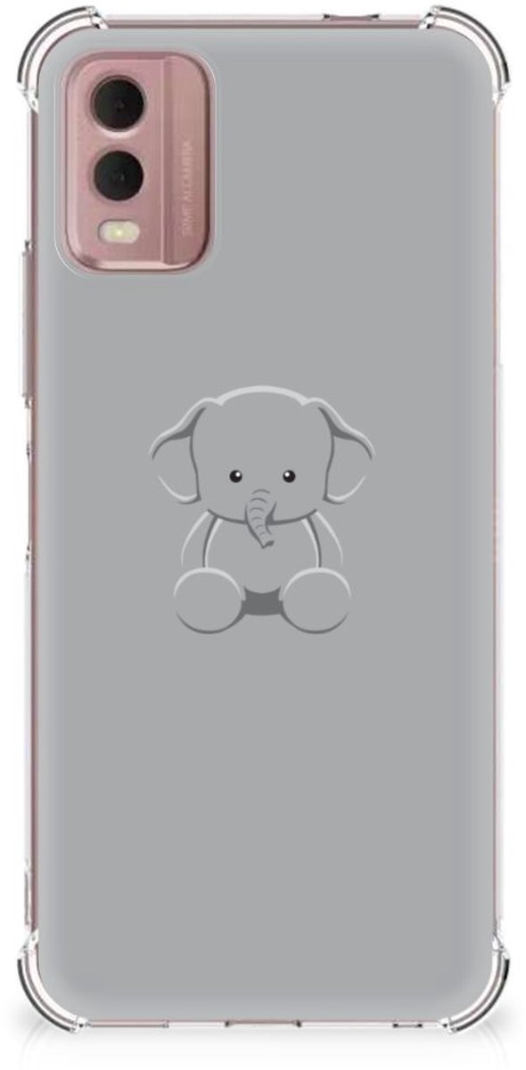 Nokia C32 Stevig Bumper Hoesje Grijs Baby Olifant