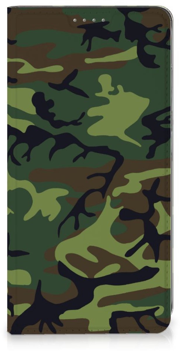 Book Case voor Samsung Galaxy S24 Hoesje met Magneet Army Dark