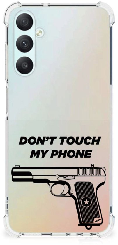 Coque de protection pour Samsung Galaxy A05s, étui de téléphone avec bord transparent, pistolet, ne touchez pas mon téléphone