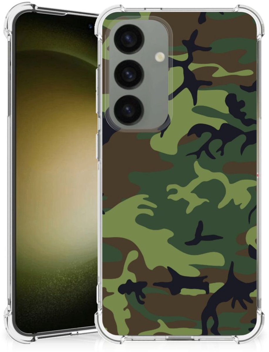 Samsung Galaxy S24 Doorzichtige Silicone Hoesje Army Dark