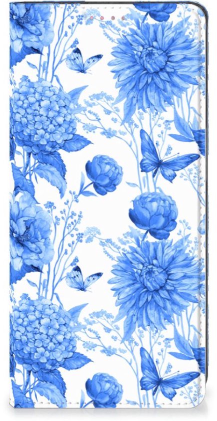 Smart Cover voor OPPO A54 5G | A74 5G | A93 5G Flowers Blue