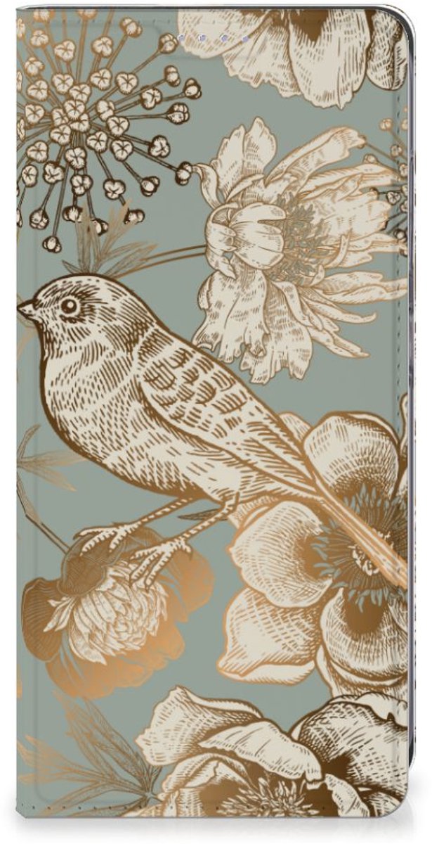 Smart Cover voor Samsung Galaxy S24 Plus Vintage Bird Flowers